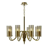 Люстра подвесная Santori SL2005.303.08 ST-Luce янтарная на 8 ламп, основание латунь в стиле классический Люстра подвесная Santori SL2005.303.08 ST-Luce янтарная на 8 ламп, основание латунь в стиле классический